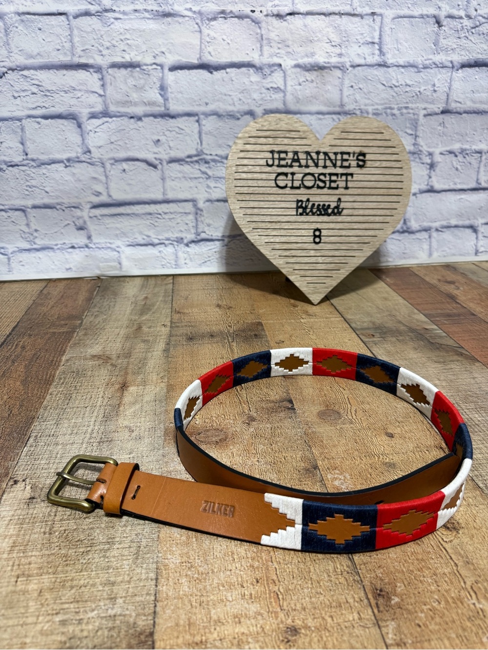 ZILKER Belt 38  Southwest Leather Embroidery 
Excellent condition
